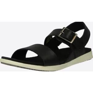 Kamik Cara Sandals 10 Black Leather Travel Comfort Capsule Minimalist